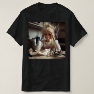 Rolig Stressad Docka Ansikte Meme Rökande Sarksati T Shirt
