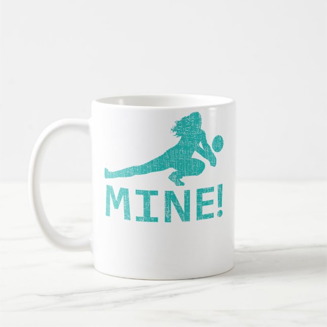 Rolig Stressad Gruva Volleybollspelare Kaffemugg (Vänster)