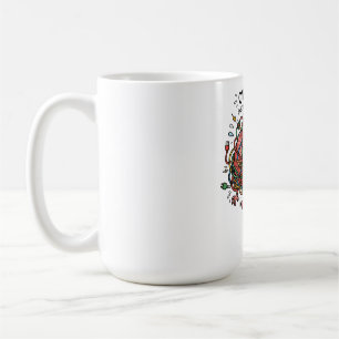 Rolig Stressad Hjärnöverbelastning Trassliga Tråda Kaffemugg