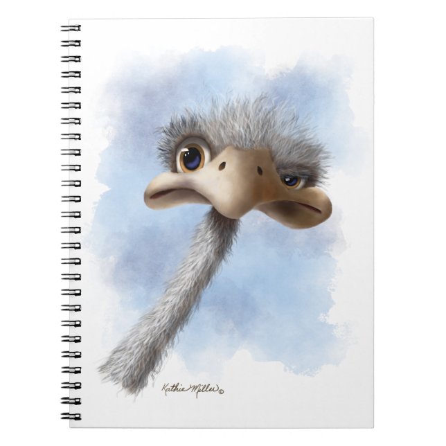 Rolig Struts Karikatyr Anteckningsbok (Framsidan)