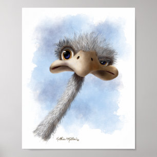 Rolig Struts Karikatyr Poster
