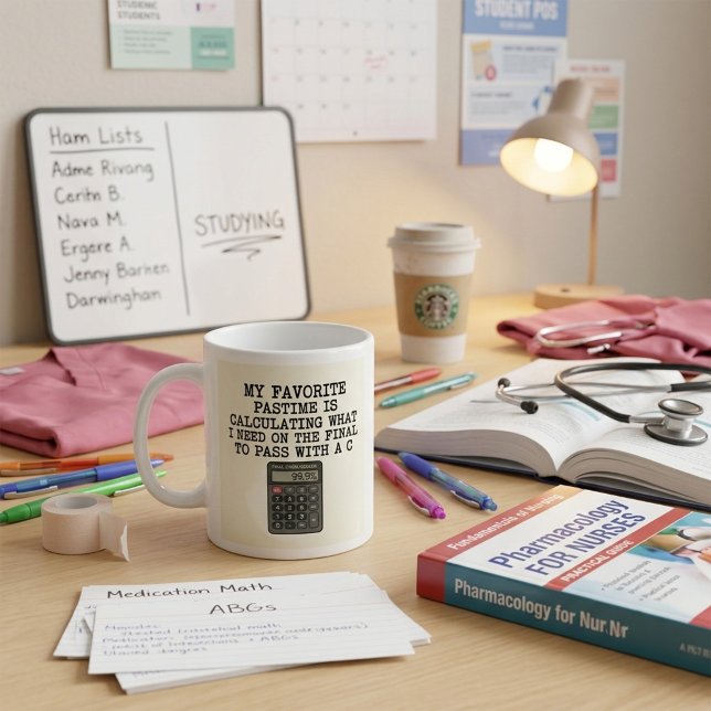 Rolig student slutkalkylator citat  kaffemugg (Skapare uppladdad)