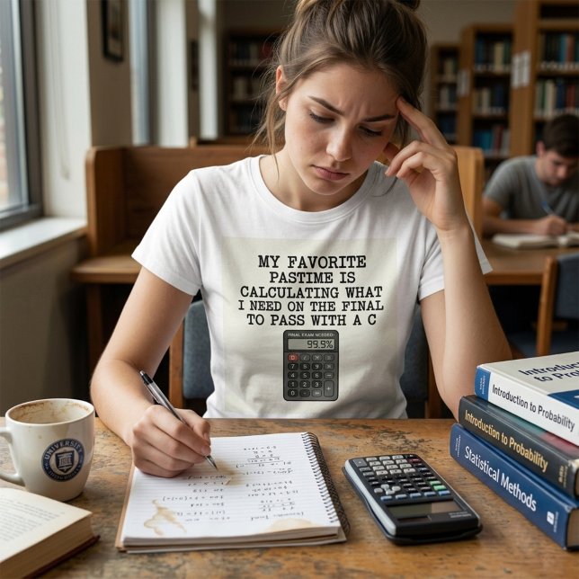 Rolig student slutkalkylator citat  t shirt (Skapare uppladdad)