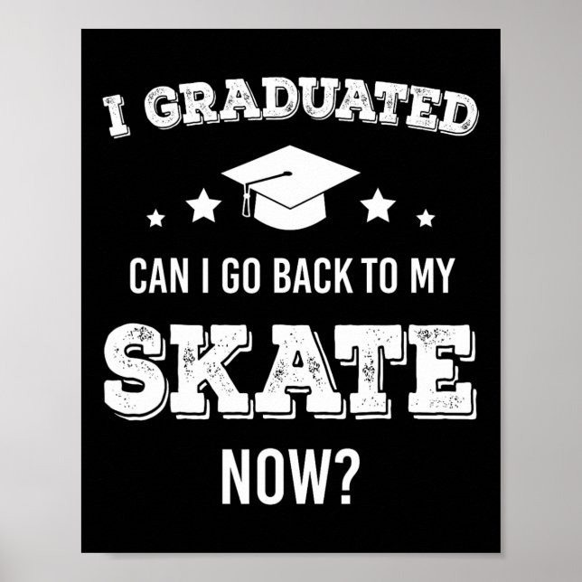 Rolig studentexamen gymnasieelev senior skate poster (Framsidan)