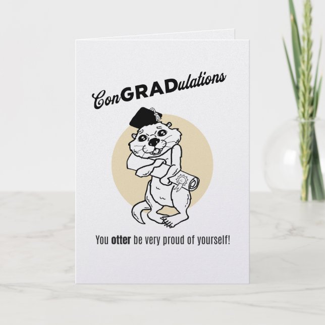 Rolig studentikos - Grattis student Kort (Framsida)