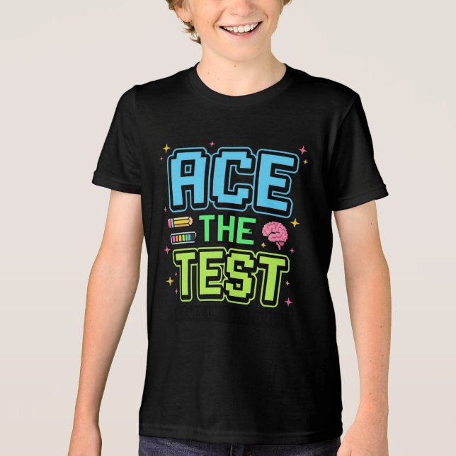 Rolig studenttest Ackar testet Level Up Testdag T Shirt (Framsida)
