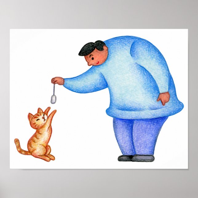 Rolig stund med min älskade katt. poster (Framsidan)