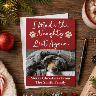 Rolig Stygga Lista Hund Jul Anpassad Foto Julkort