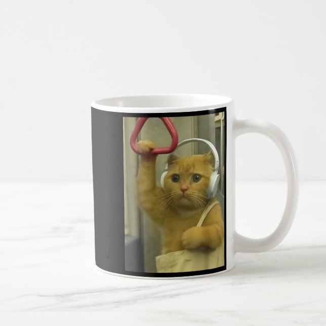 Rolig Subway Katt Meme Stud Brainrot Katter Humor  Kaffemugg (Höger)