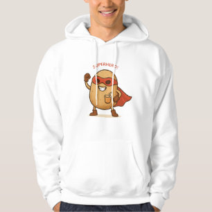 Rolig Superhjälte Potatis Tecknad Tröja Med Huva Hoodie