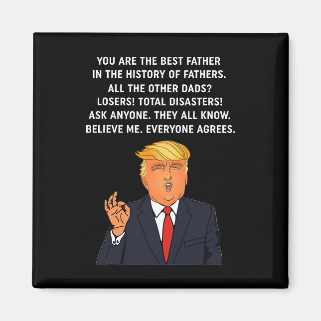 Rolig Superpappa Donald Trump Fadersdagspresent Te Magnet (Framsidan)