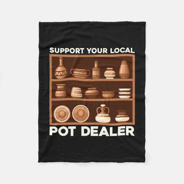 Rolig support lokal pot handlare terrakotta herr fleecefilt (Framsidan)