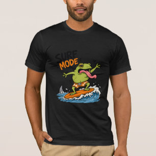 Rolig Surf Mode Groda Dårig Groda Sommar T Shirt