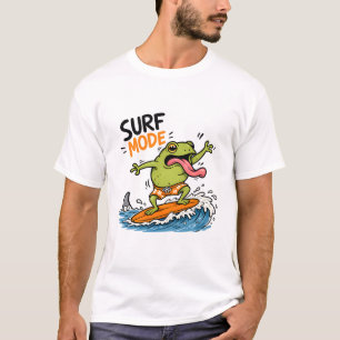 Rolig Surf Mode Groda Dårig Groda Sommar T Shirt