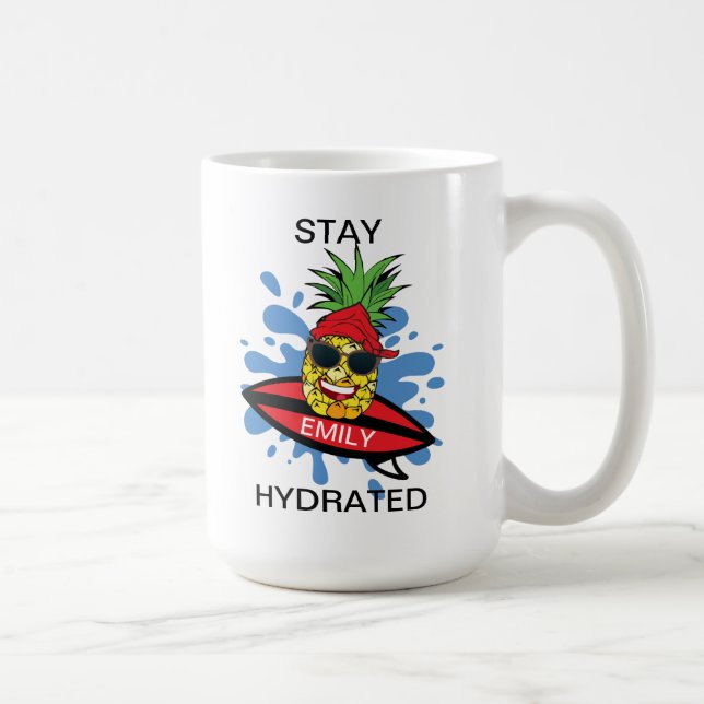 Rolig Surfande Ananas Kaffemugg (Höger)