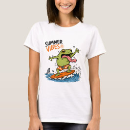 Rolig Surfande Groda Sommar Vibes T-Shirt