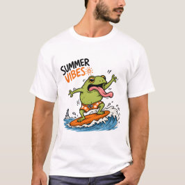Rolig Surfande Groda Sommar Vibes T-Shirt