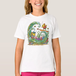 Rolig Surfande Gul Fisk Tropisk Strandfest Shi T Shirt