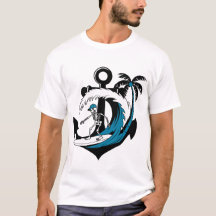 Rolig Surfande Skelett Strand Vibe Sommar Surf T-s