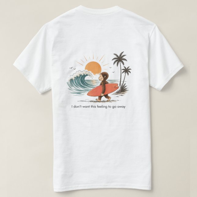 Rolig surfande strand T-Shirt (Design baksida)
