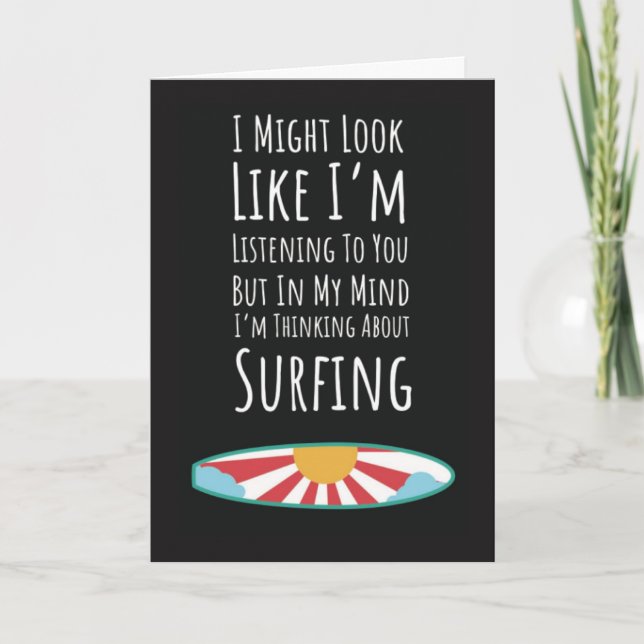 Rolig Surfar-kort Humoristisk Surfing Surfbräda Ha Kort (Framsida)