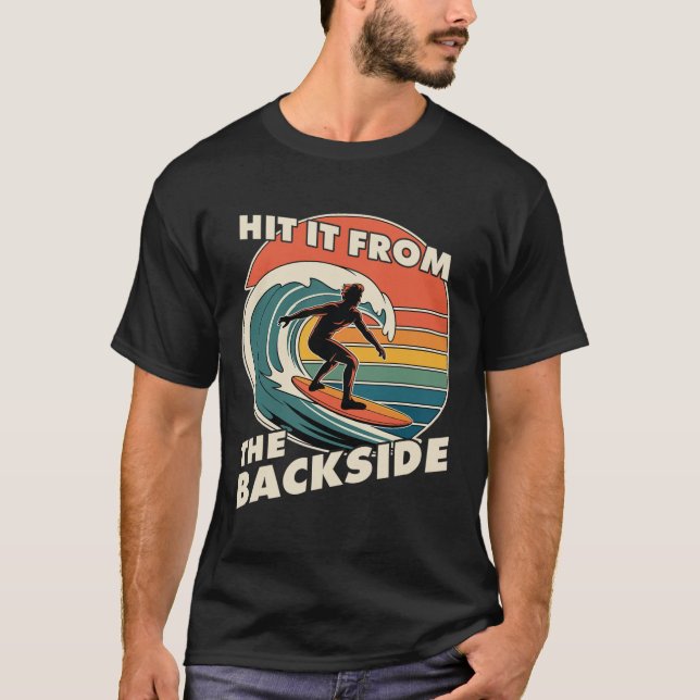 Rolig Surfing Hit It Ckside Goofy Foot Surfar Retr T Shirt (Framsida)