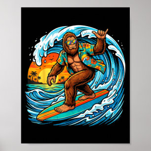 Rolig surfning hawaii sommar strand surf våg poster