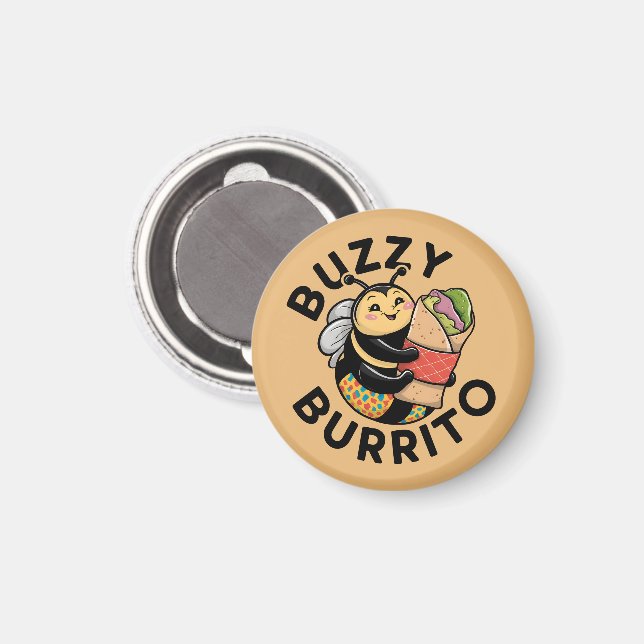 Rolig surrig burrito-bin  magnet (Front/Back)