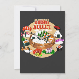 Rolig Sushi-Addict Asienskt Matälskare Present Sus Inbjudningar