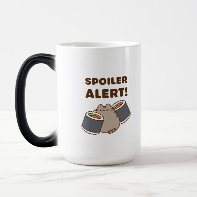 Rolig Sushi Katt Spoilervarning Tee Magisk Mugg (Vänster)