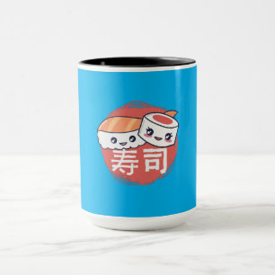 Rolig Sushi Serieteckning Design Mugg