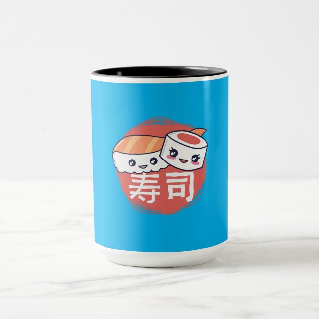 Rolig Sushi Serieteckning Design Mugg (Center)