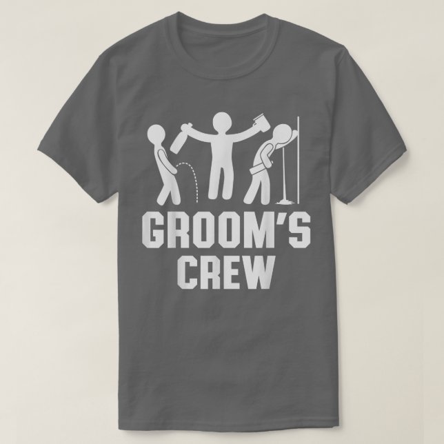 Rolig Svägerskafest Brudgum Crew Bröllopsfest Män T Shirt (Design framsida)