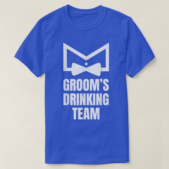 Rolig Svärmannafest Brudgummen Dricker Team Bröllo T Shirt (Design framsida)