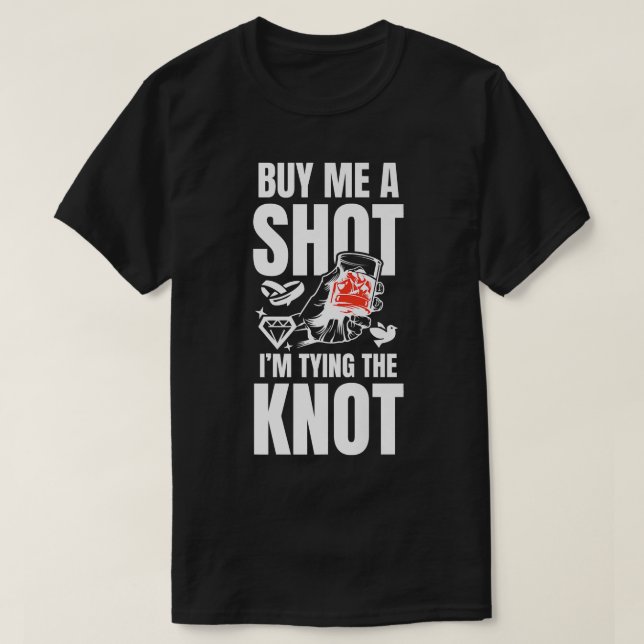 Rolig Svärmannafest Shotglas Brudgum Brudgummens V T Shirt (Design framsida)