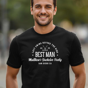 Rolig Svärmannafest Sista Svingen Golf Best Man T Shirt
