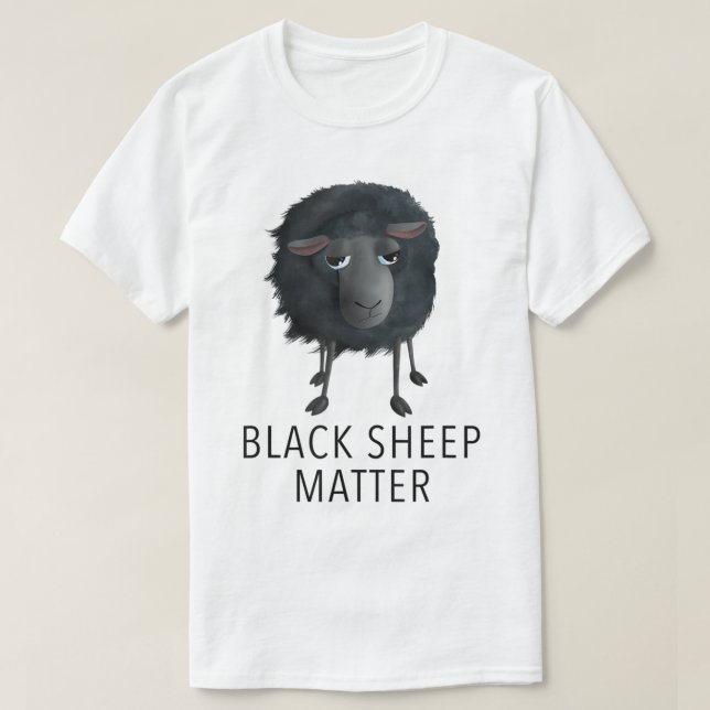 Rolig svart får citat design t shirt (Design framsida)