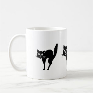 rolig svart Halloween katt med välvd baksida Kaffemugg