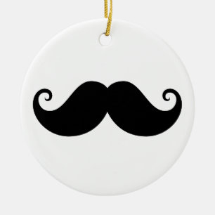 Rolig svart hipster för handlebarmustaschtrendig julgransprydnad keramik