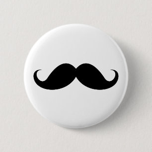 Rolig svart hipster för handlebarmustaschtrendig knapp
