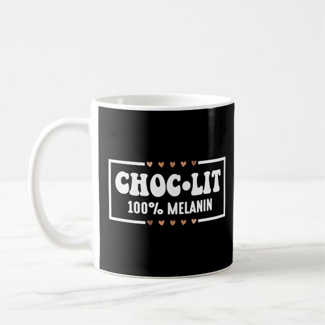 Rolig svart historia Juneteenth choklad melanin Kaffemugg (Vänster)