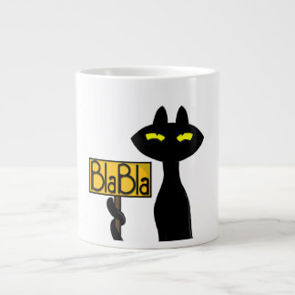 Rolig svart katt " Bad Boogie - BlaBla"-mugg Jumbo Mugg