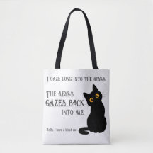 Rolig svart katt förälder Nietzsche-citat toteväsk