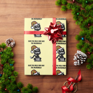 Rolig svart katt Holiday humor festlig katt Presentpapper