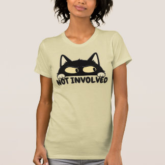 Rolig Svart Katt-illustration som Inte är Inblanda T Shirt