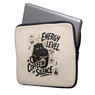 Rolig svart katt introvert laptopfodral laptop fodral