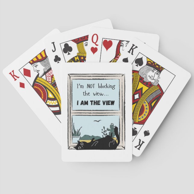 Rolig svart katt, jag är vyn  casinokort (Baksidan)