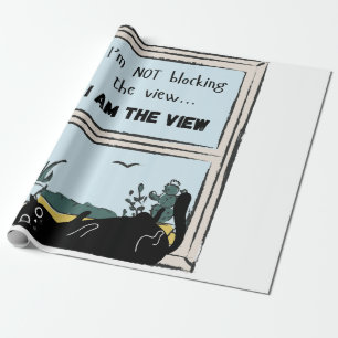Rolig svart katt, jag är vyn presentpapper