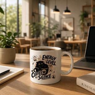 Rolig svart katt kaffemugge för introverta kaffemugg
