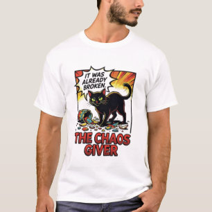 Rolig svart katt kaosgivare - Pop Art-seriestil T Shirt